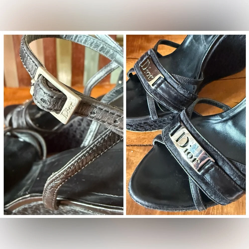 Christian Dior Diorissimo Oblique Platform Wedge Heels – Galliano Era – EU 37.5 - Picture 14 of 16